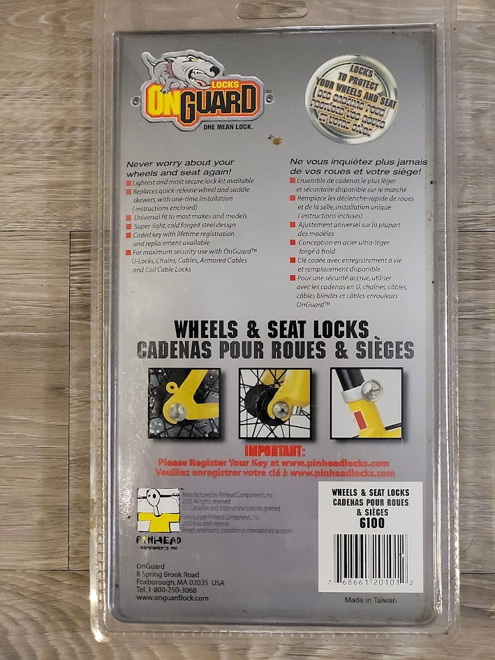Pinhead Components OnGuard Locks - Wheel and Seat Locks for a Bicycle
