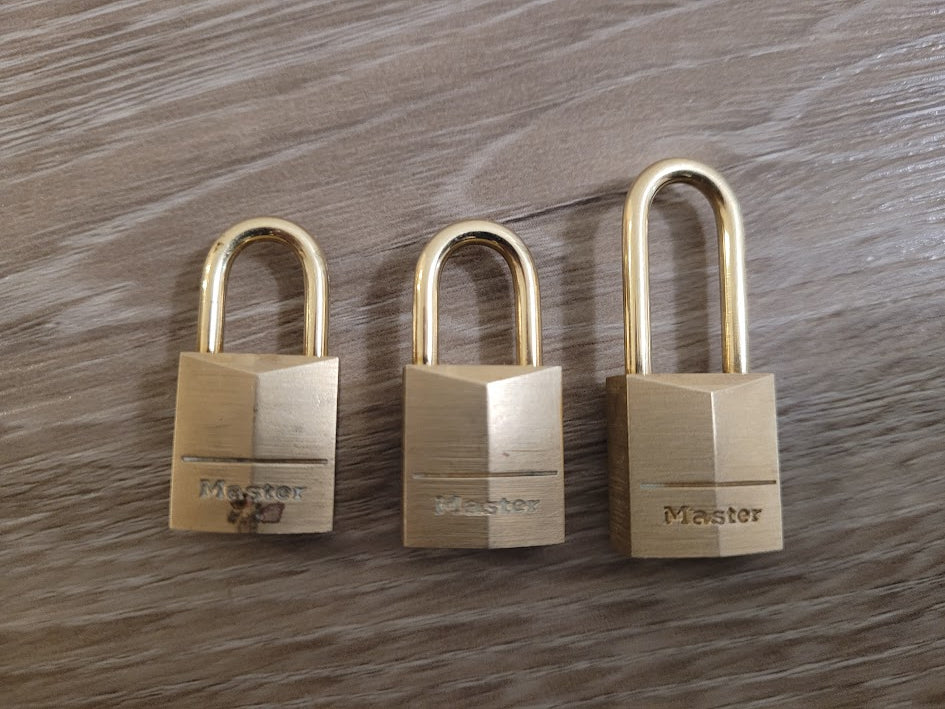 Master Lock 3 Brass Same Key Lock Set - Model 3115D (Cosmetic Damage)