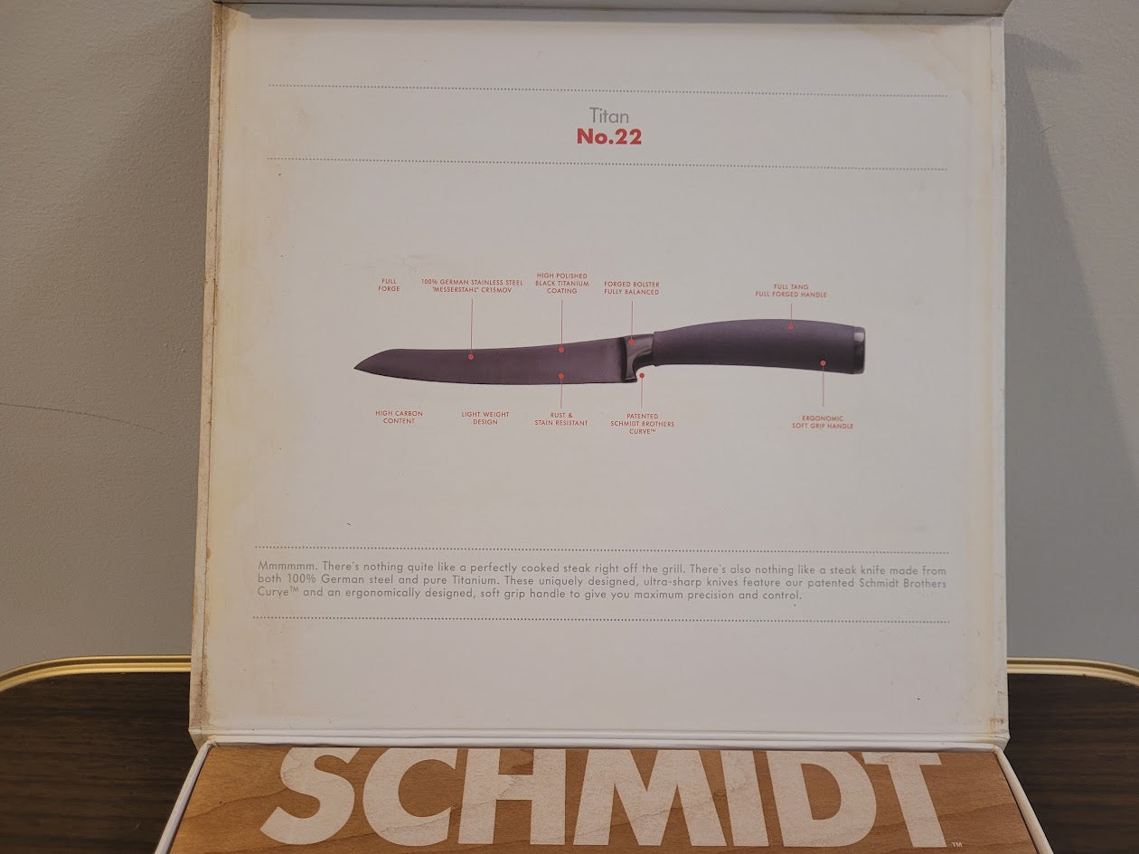 Schmidt Bros Titan No. 22 4 Piece Steak Knife Set