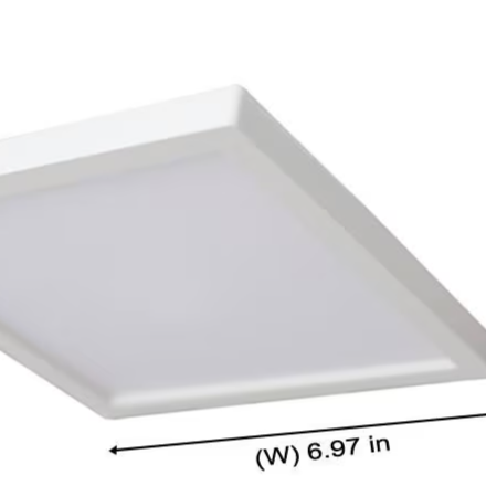 Hampton Bay 7-inch Dimmable Square LED Flush Mount Ceiling Light - White