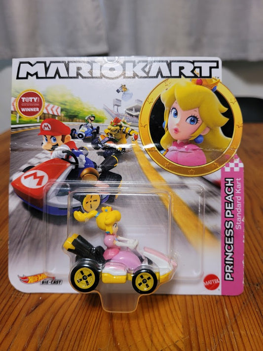 Mario Kart Hot Wheels Princess Peach Standard Kart in 1/64 Scale Die Cast
